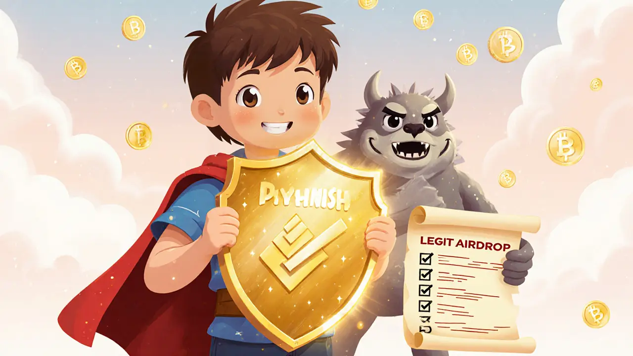 Enfant avec bouclier protège son portefeuille des monstres de phishing.