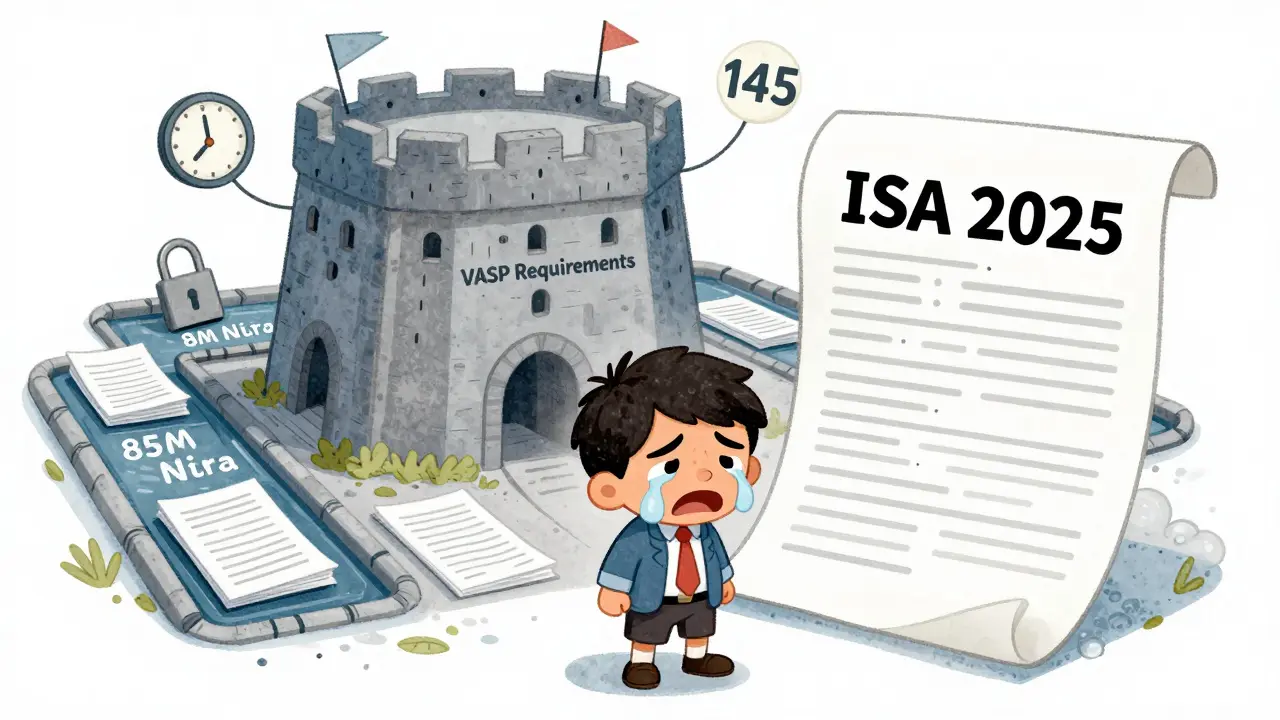 Une petite entreprise face à un énorme document réglementaire et un château de formalités.