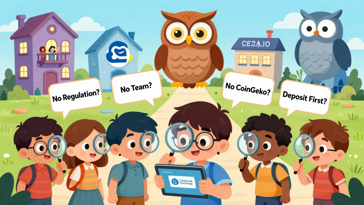 Des enfants vérifient un site frauduleux avec une chouette qui montre les signaux d’alerte des arnaques crypto.