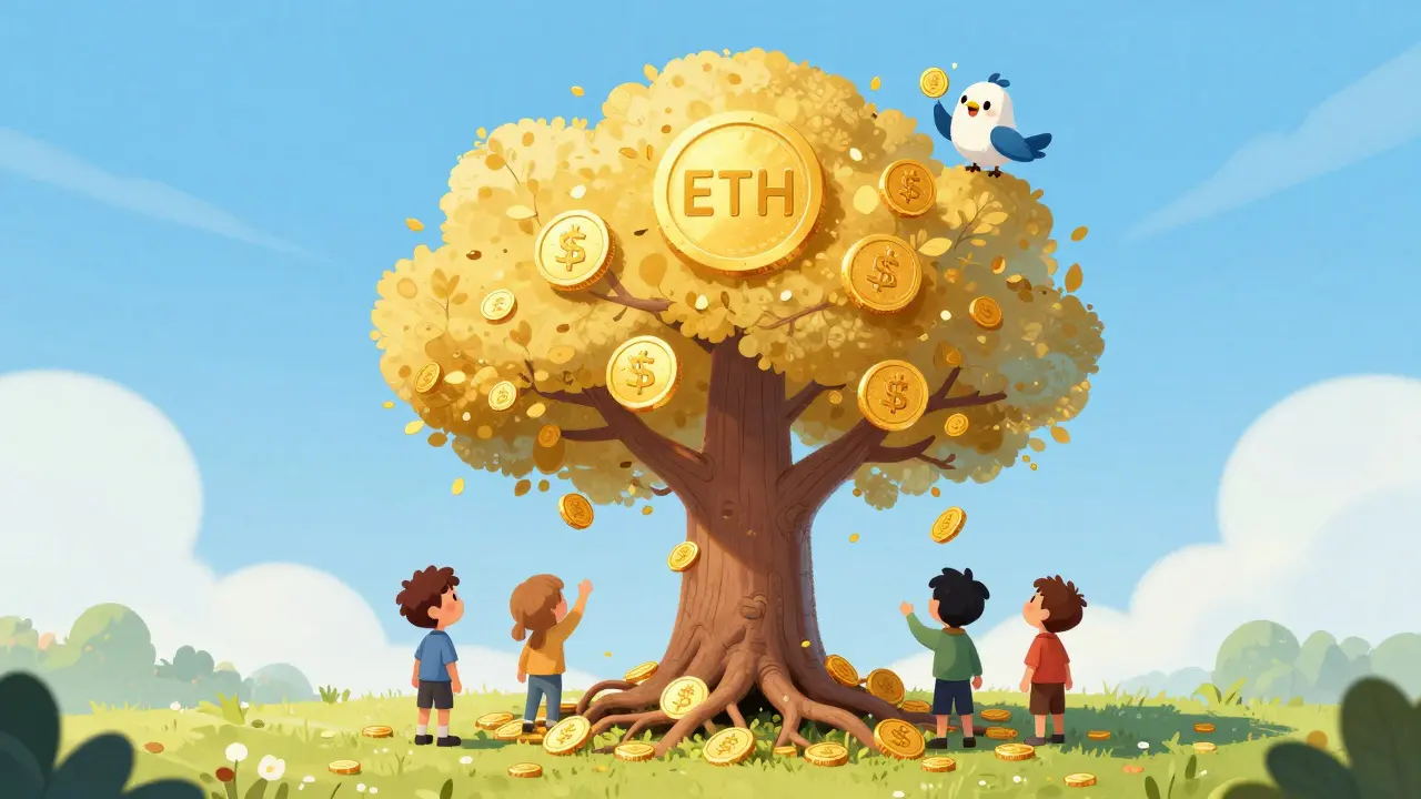 Un arbre ETH magique absorbe les frais brûlés et grandit plus fort à mesure que de plus en plus d'utilisateurs l'utilisent.