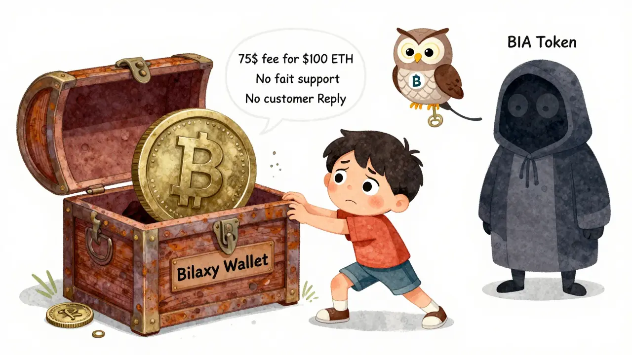 Un enfant essaie de retirer une pièce bloquée dans un coffre avec des problèmes de frais et d'absence de soutien.