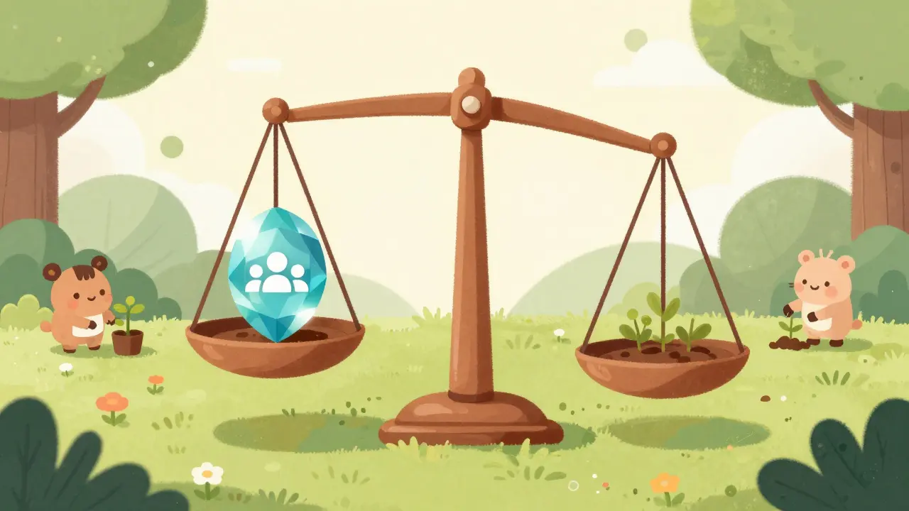 Balance symbolisant le lancement équitable et la stabilité du jeton