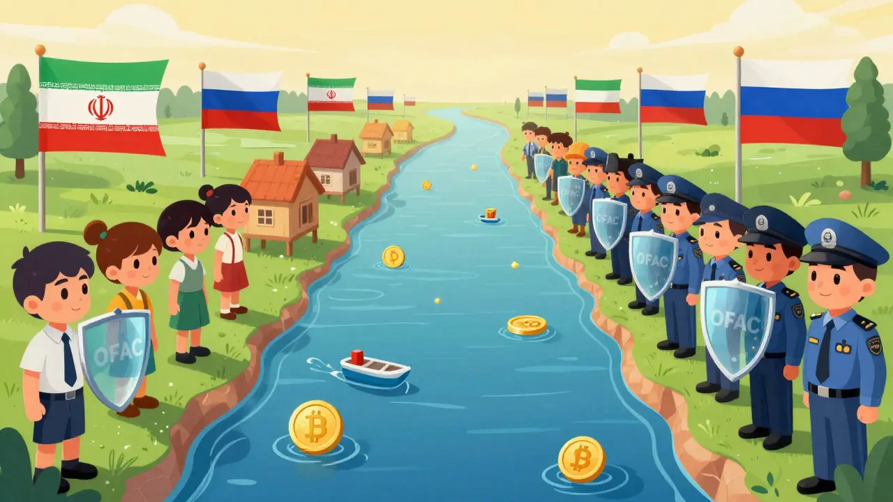 Régulateurs et entités sanctionnées séparés par une rivière de jetons cryptos