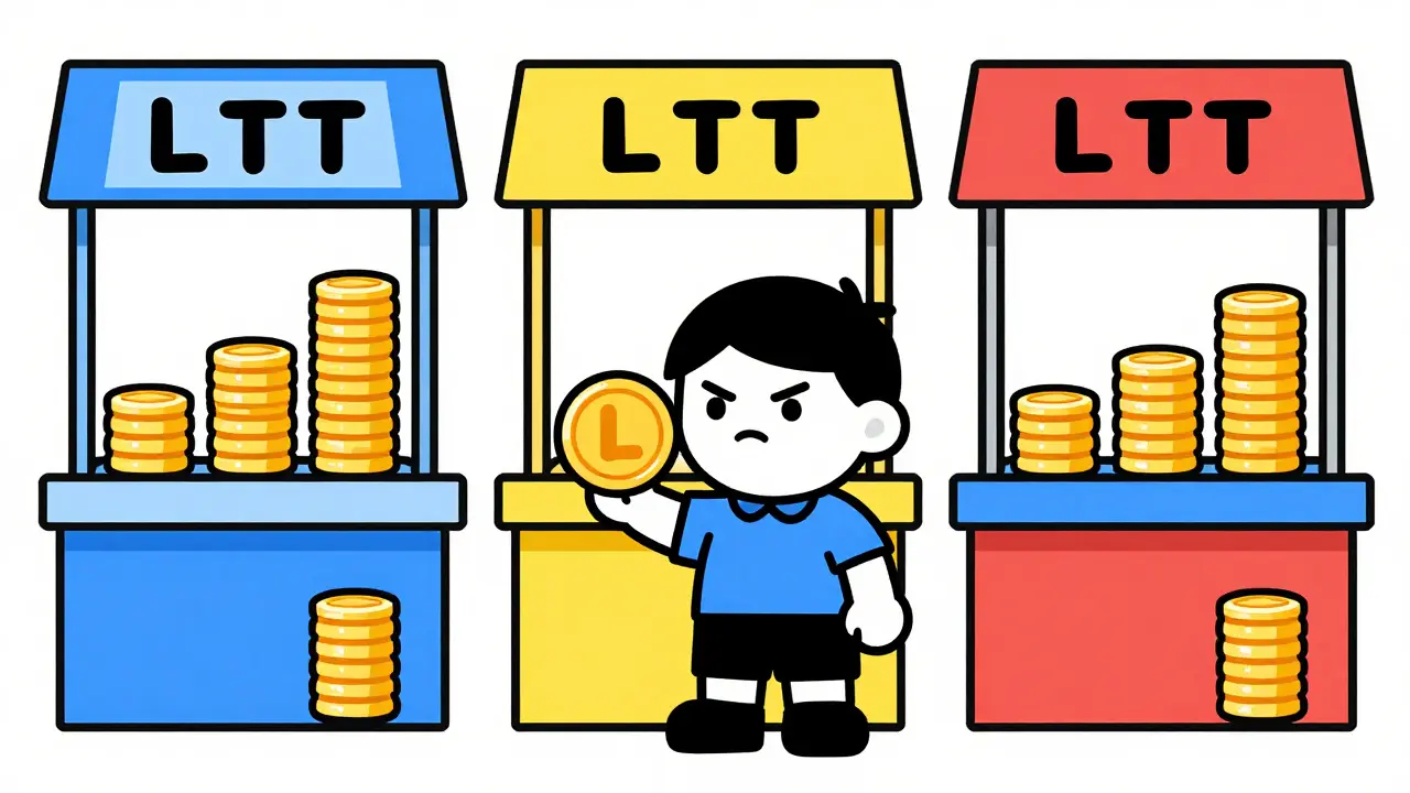 Personnage confus face à des prix de crypto-monnaie très variables
