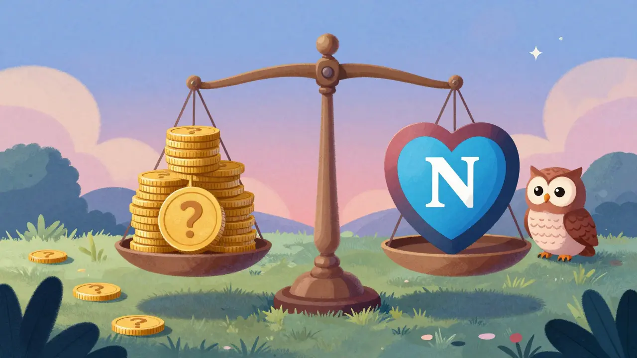 Balance illustrant le risque financier vs le soutien émotionnel