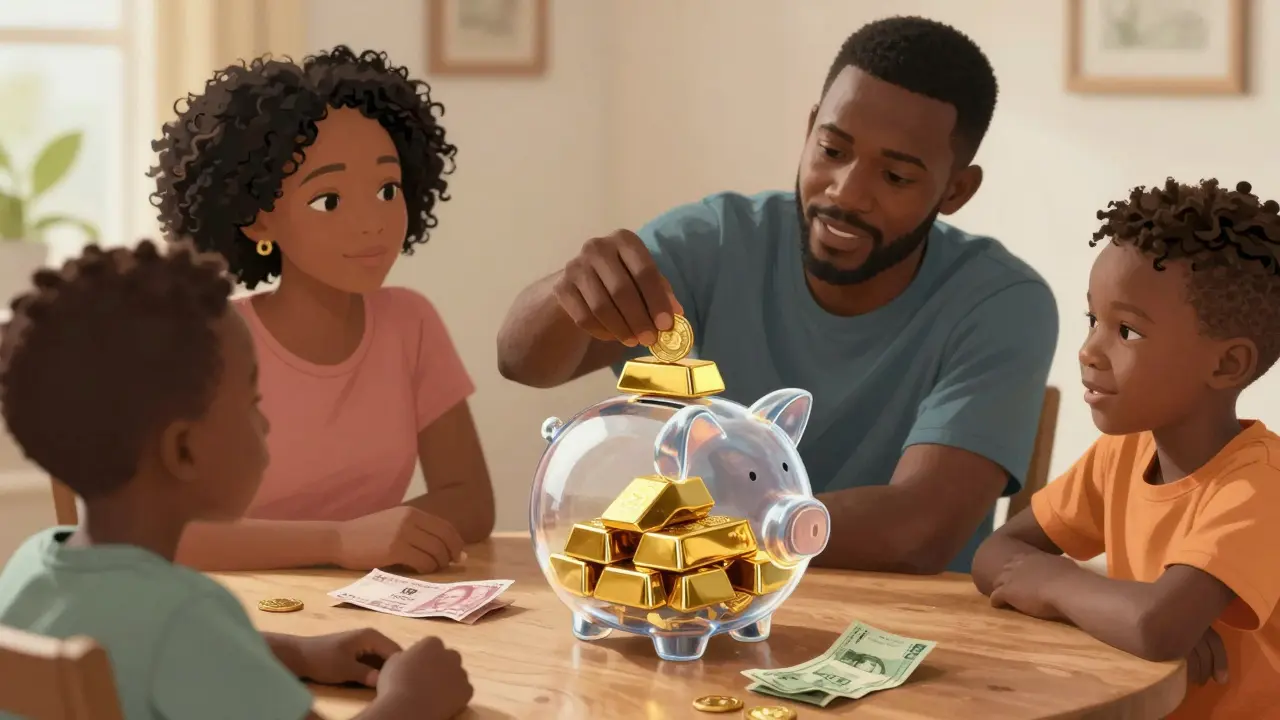 Famille nigériane préservant ses économies avec des stablecoins